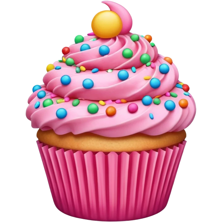 Cupcake with pink icing emoji