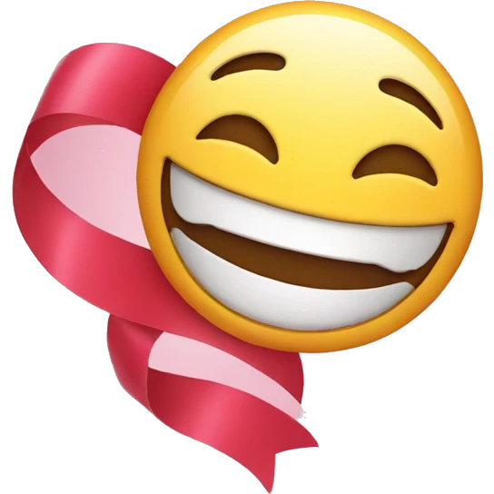 Smile with ribbon emoji