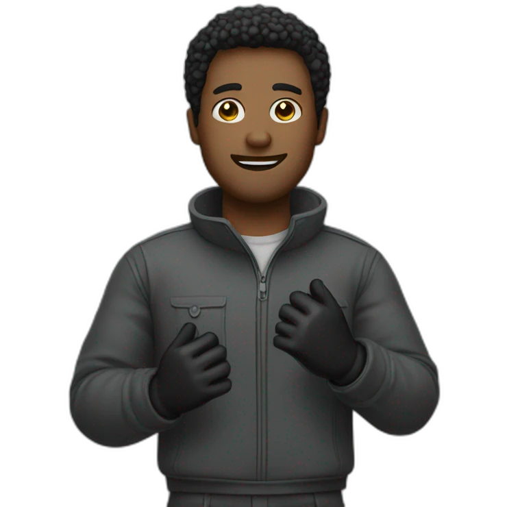 man wearing gloves full body emoji