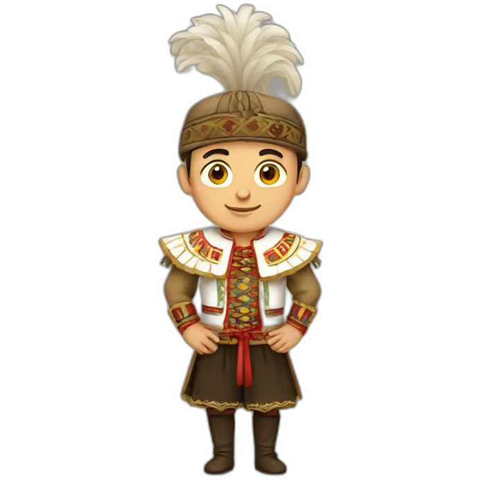 male in traditional Romanian costumes emoji
