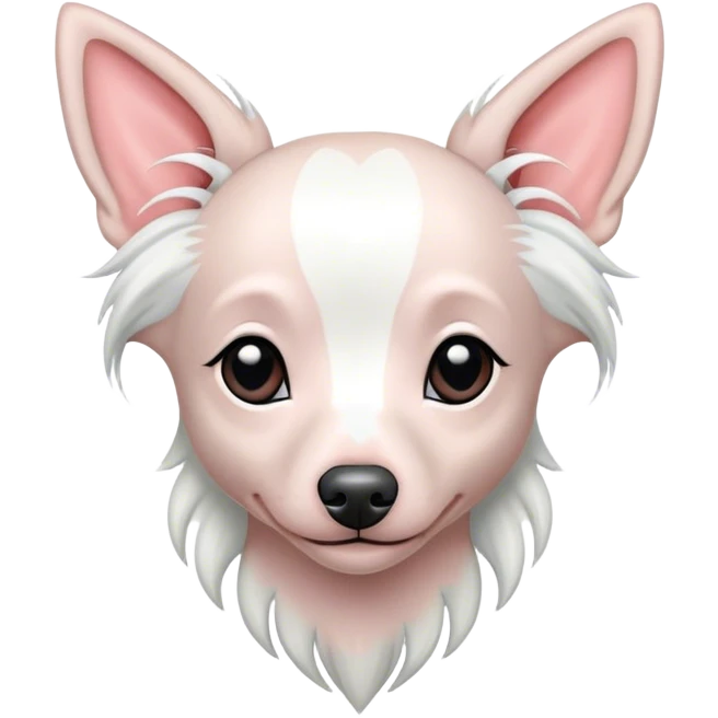 White hairless Chinese crested dog heart emoji