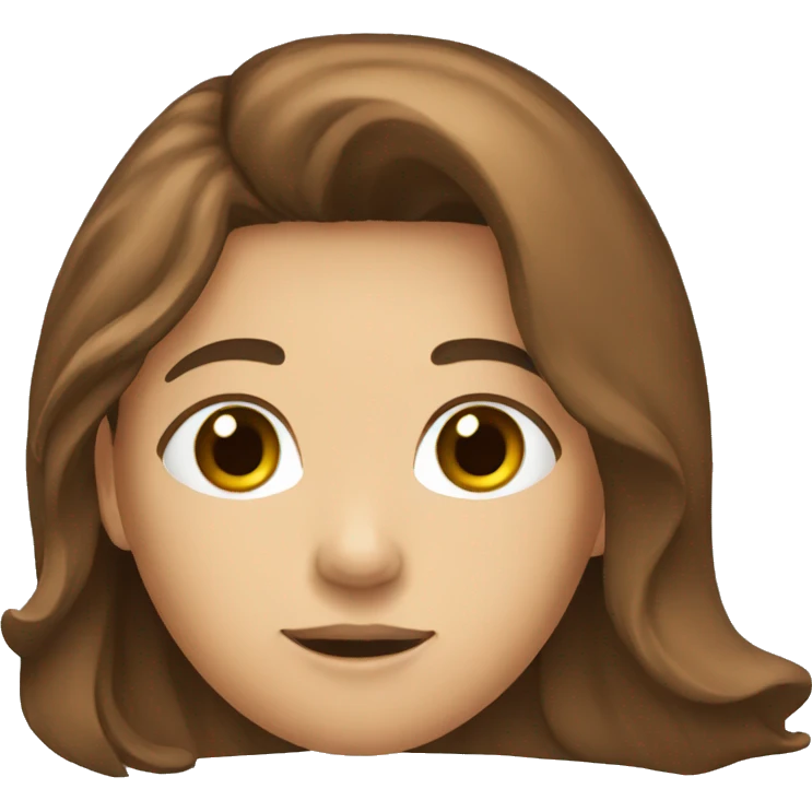 PERSON WITH LONG BROWN HAIR, BROWN EYES emoji