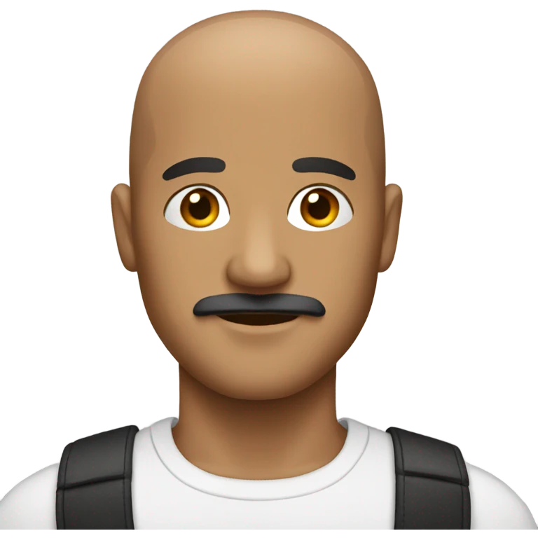 Man with shaved head and mustache  emoji