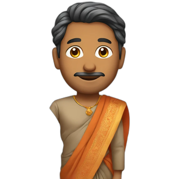 man wearing saree emoji
