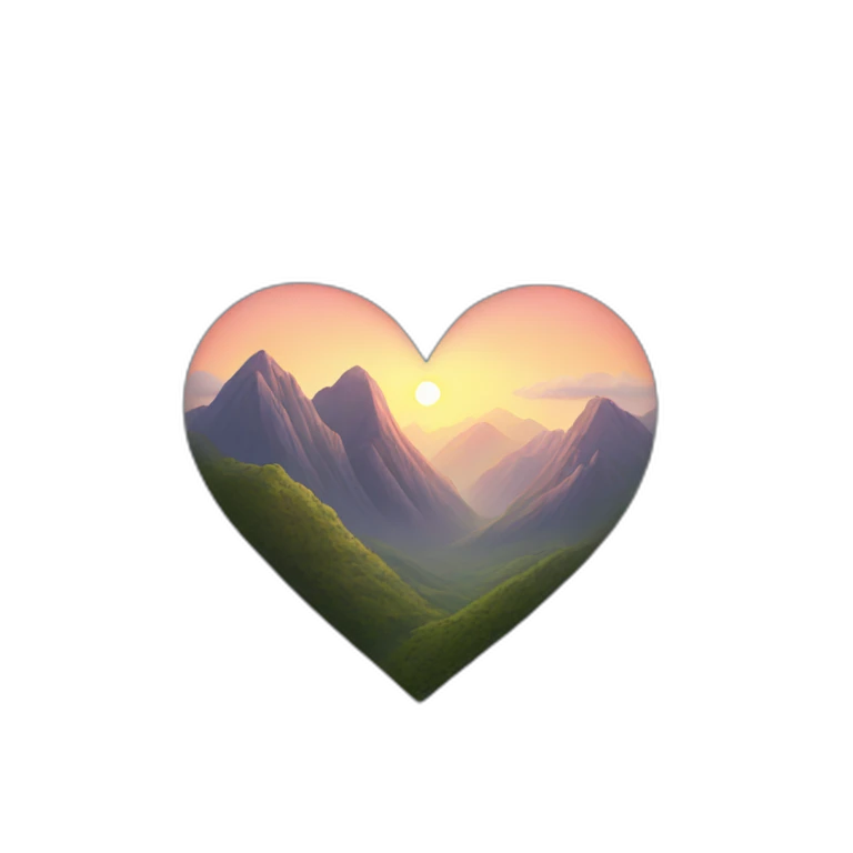 Heart in mountain emoji