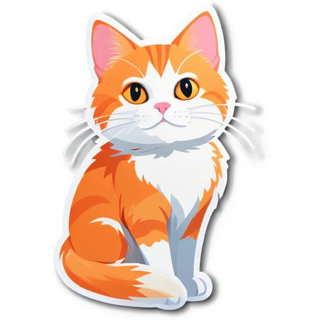 orange and white cat emoji