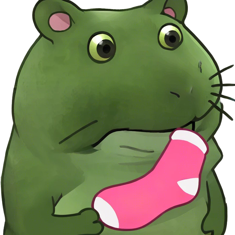 Hamster in pink sock emoji