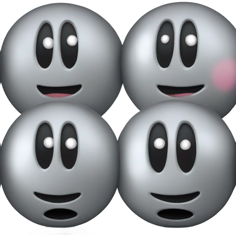 Metal cute black eyes Kirby ball driving on 4 car wheels emoji