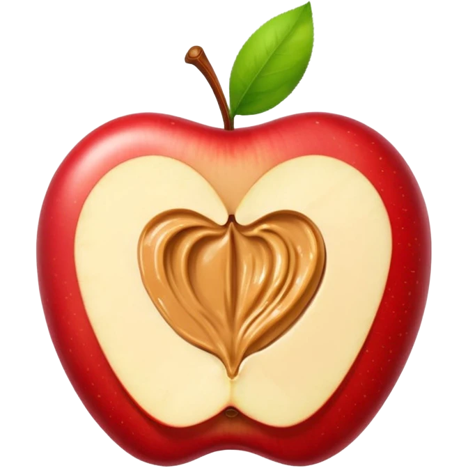 sliced apple with peanutbutter emoji
