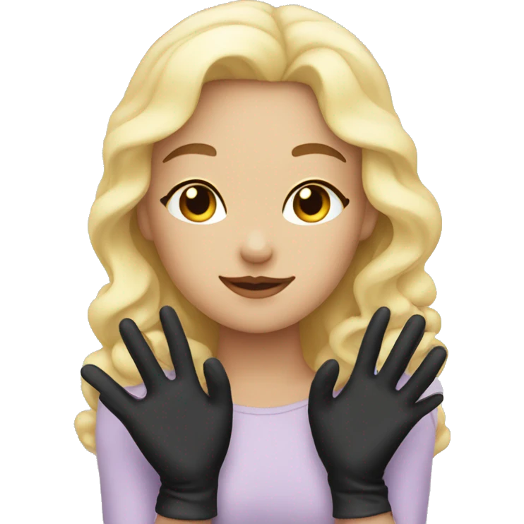 dreamy girl in gloves emoji