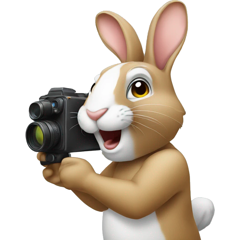 Rabbit taking pictures emoji