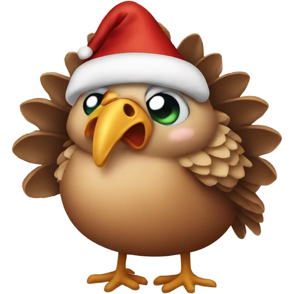 Christmas turkey crying its eyes out emoji