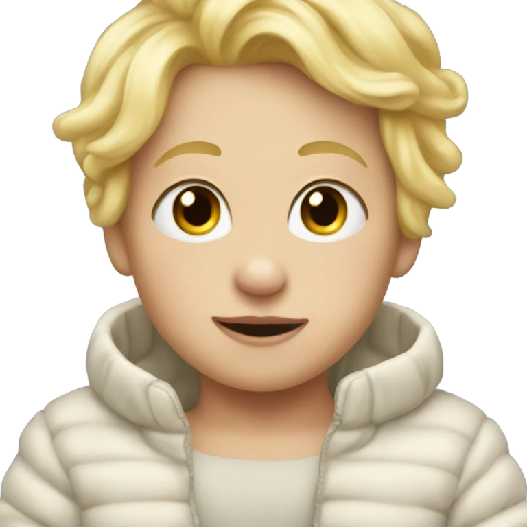 blonde babyboy wearing mittens emoji