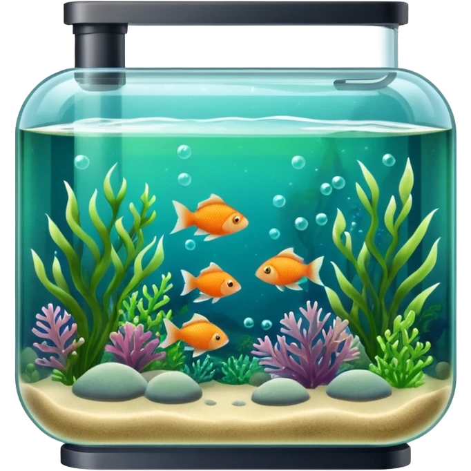 fish tank, with sea seed little bubbles. emoji