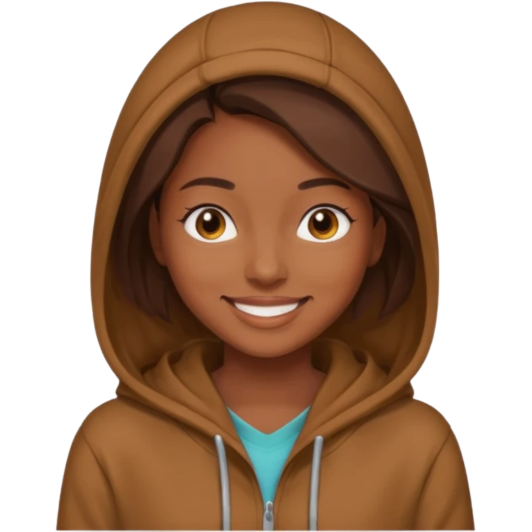 woman with brown hoodie emoji