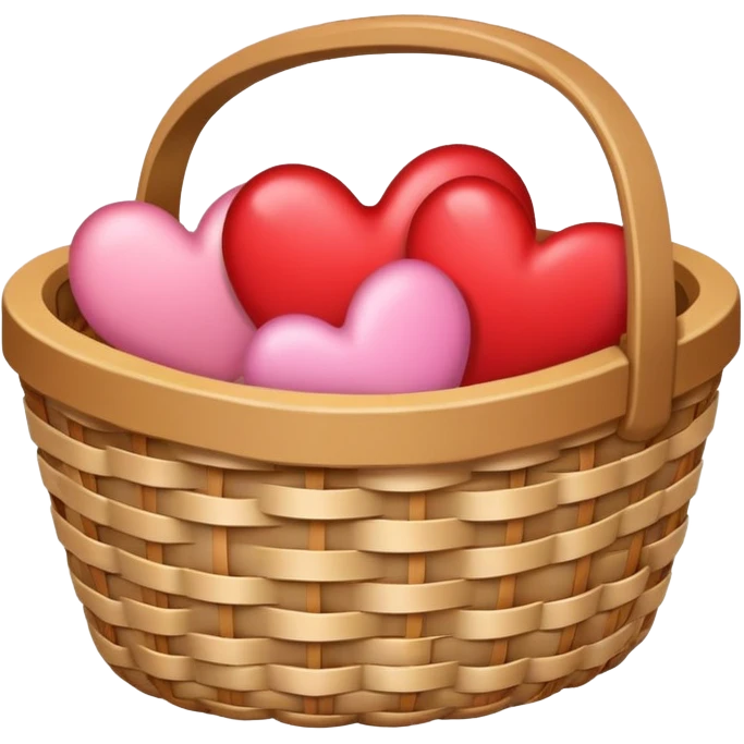 White, warm-colored Valentine’s Day basket emoji
