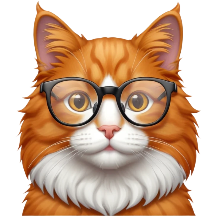 Gato naranja con gafas  emoji