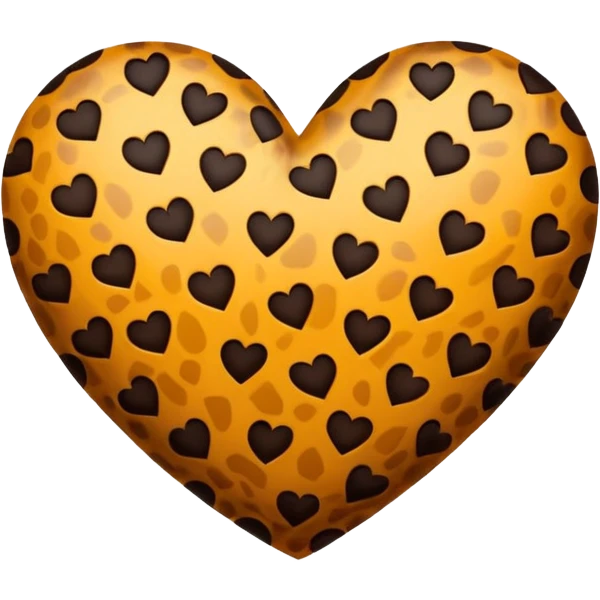 Leopard printed heart emoji