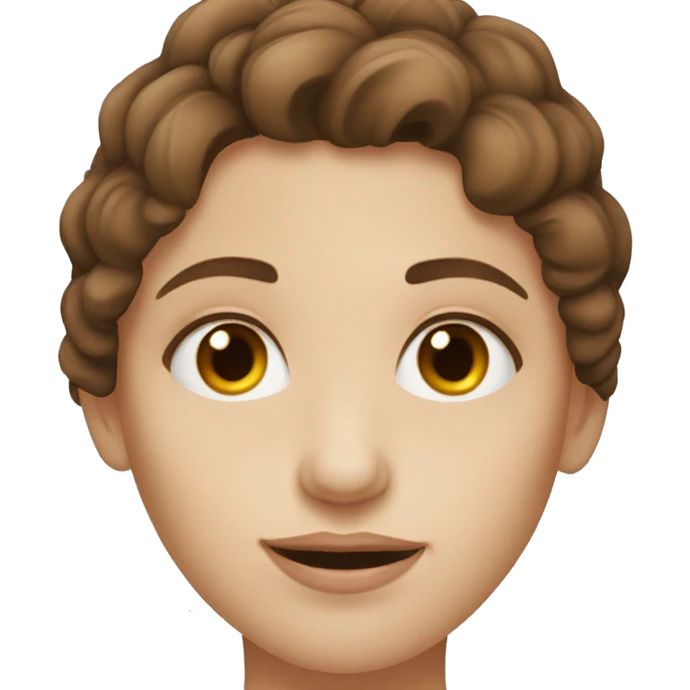 brown haired girl with hazel eyes and cream skin emoji