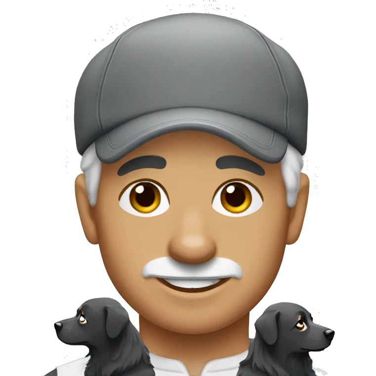 Bald man with Merle Australian shepherd dog emoji