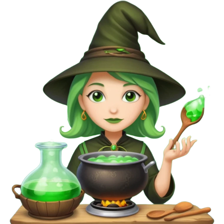green witch cooking potion emoji