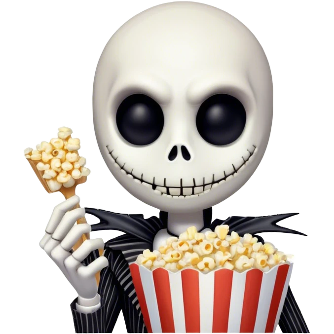 jack skellington holding popcorn emoji