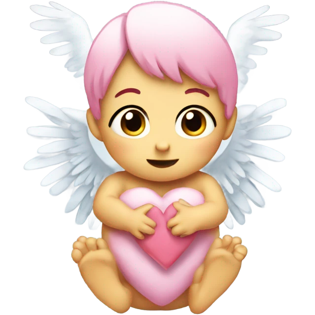 Baby ping heart with wings emoji