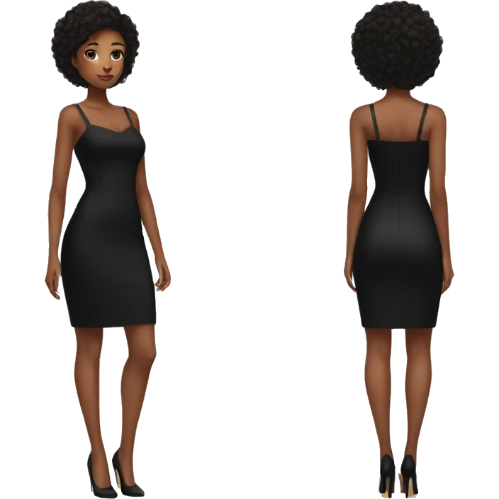 demure black dress full length selfie emoji