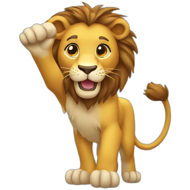 Lion waving emoji