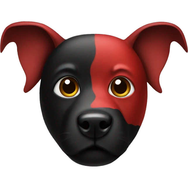 Red and black dog mask emoji