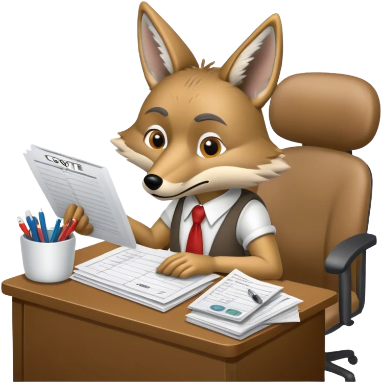 Coyote doing taxes  emoji