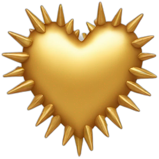 Gold spiky heart frame emoji