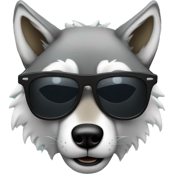 Wolf with sunglasses emoji