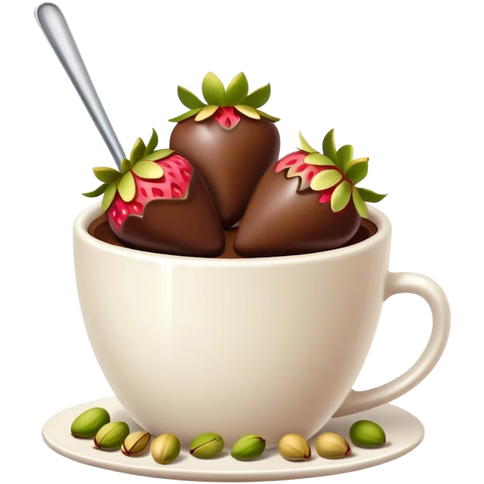 Chocolate covered Strawberries with pistachios cup emoji