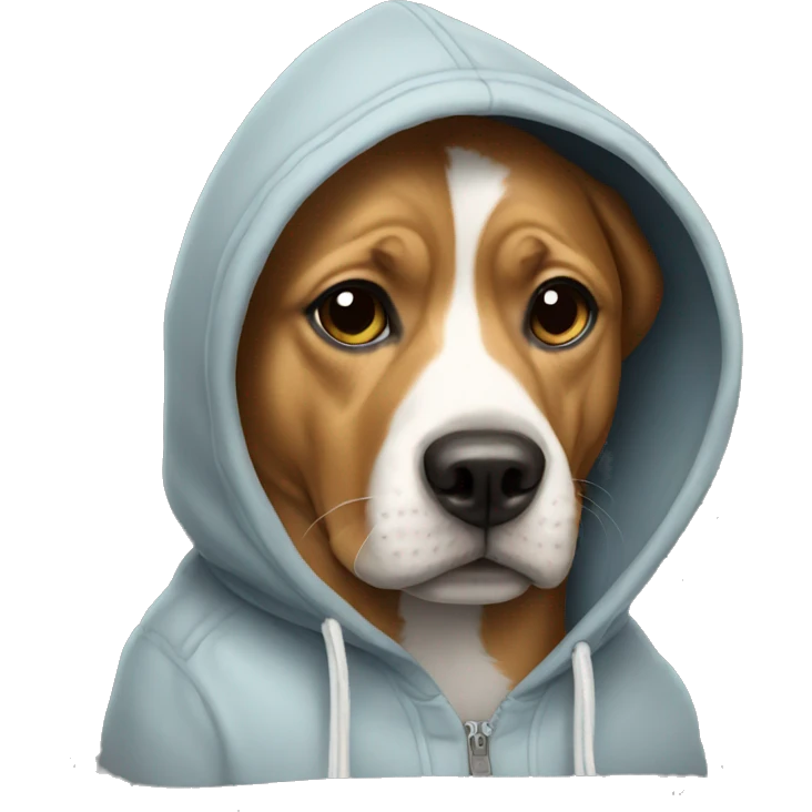 Dog wearing a hoodie emoji