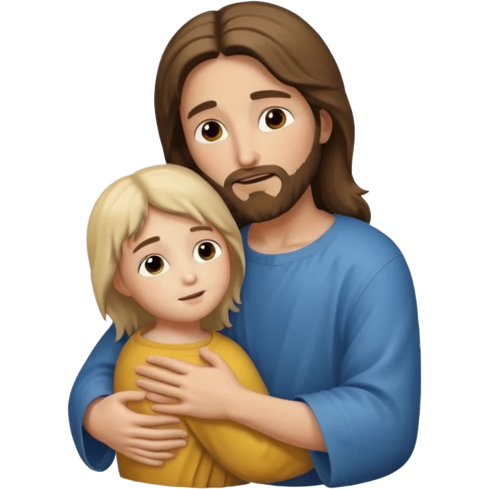 Jesus hugging a child emoji