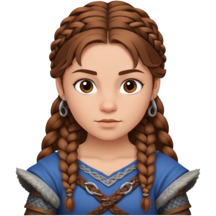 Girl viking brown hair emoji