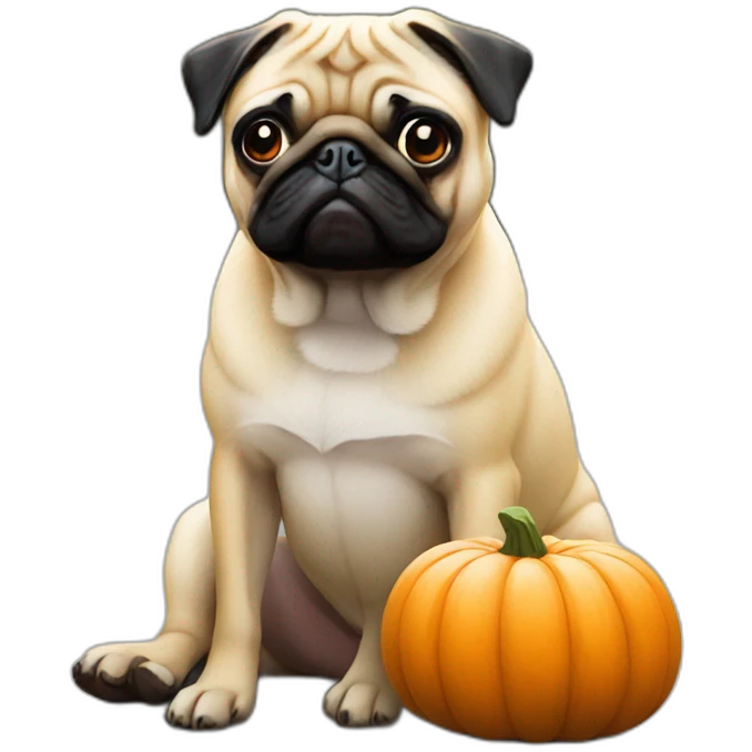 Pumpkin pug emoji