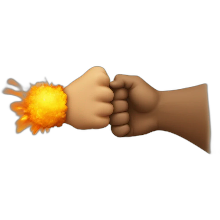 Fist bump with explosion emoji