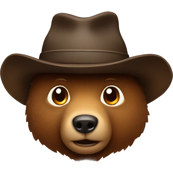 Man bear wearing hat emoji