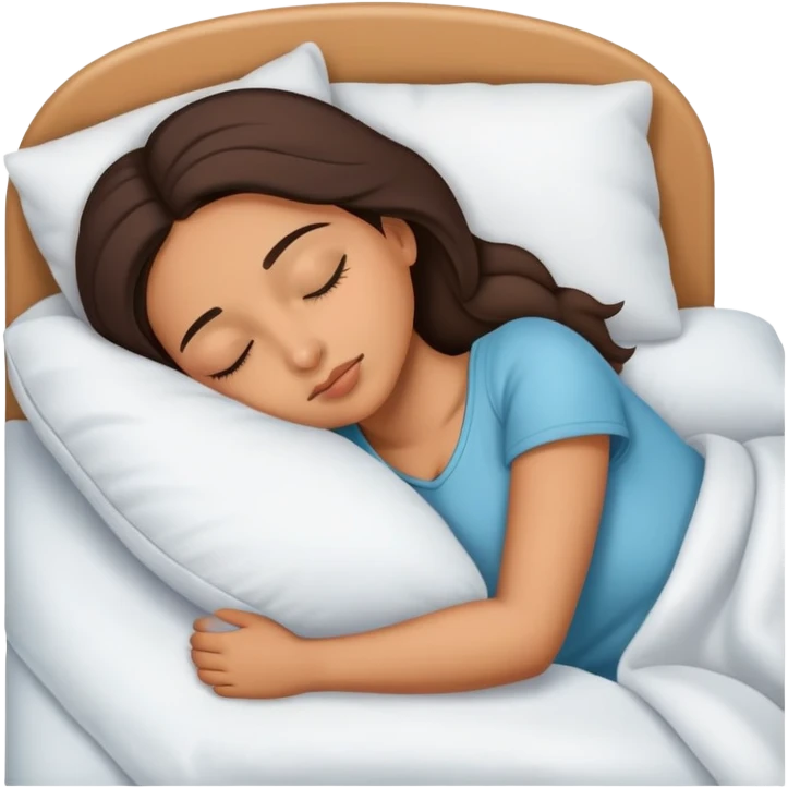 Latina girl sleeping in bed emoji