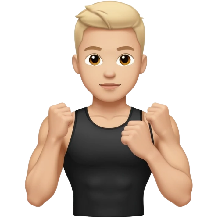 Athletic guy in sporty black clothes. emoji
