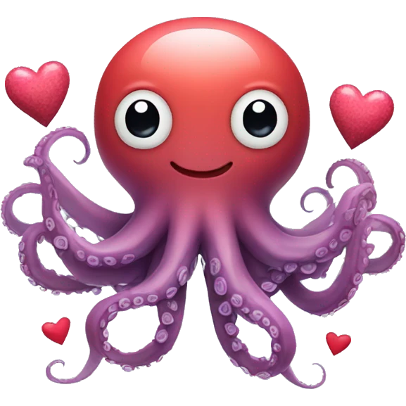Octopus holding hearts  emoji
