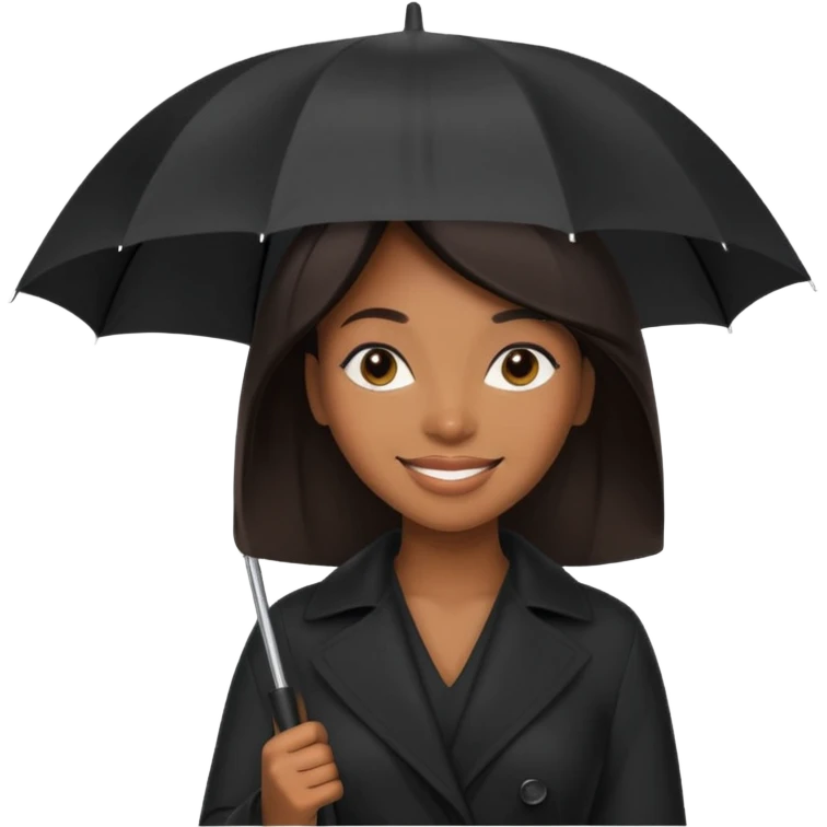 blac woman holding umbrella emoji