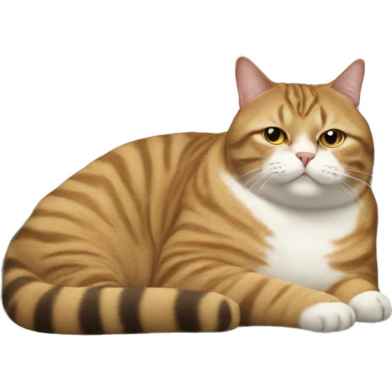 Fat tabby cat lounging in the couch  emoji