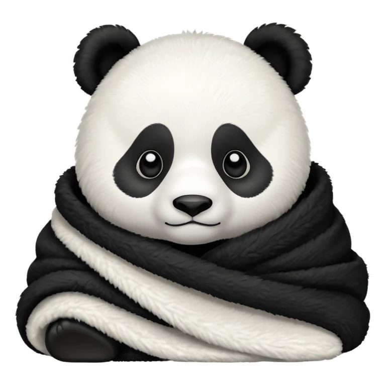 panda wrapped in blanket emoji