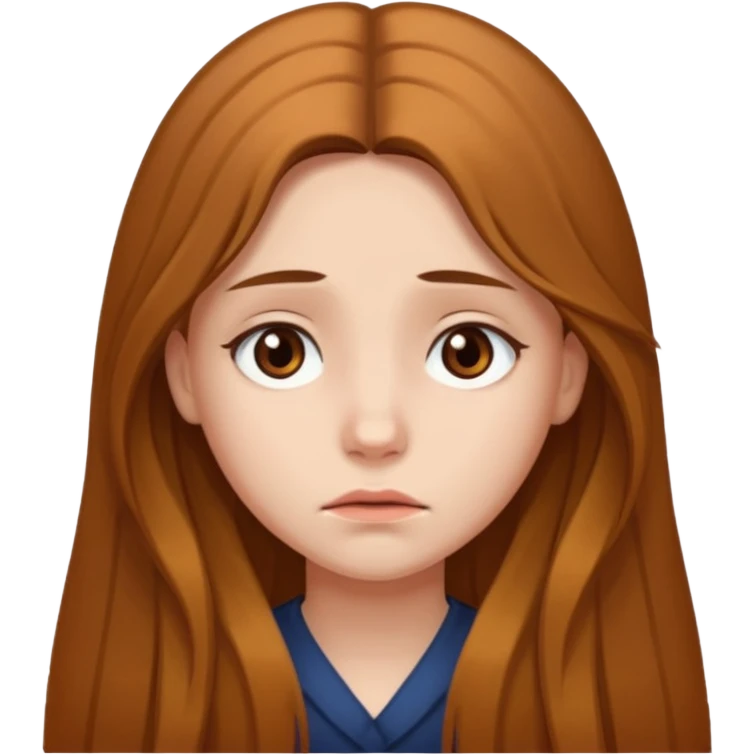 chica cabello largo, que este triste. emoji
