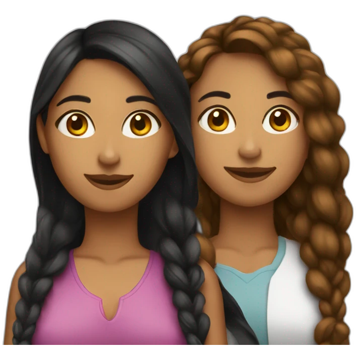 3 latin female friends emoji