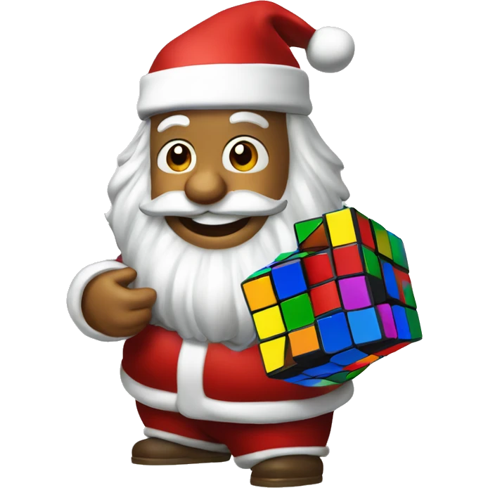 Santa claus playing Rubik cube emoji
