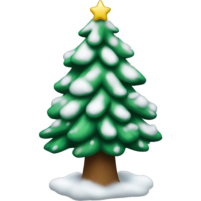 a christmas tree with a bit of white snow on it emoji